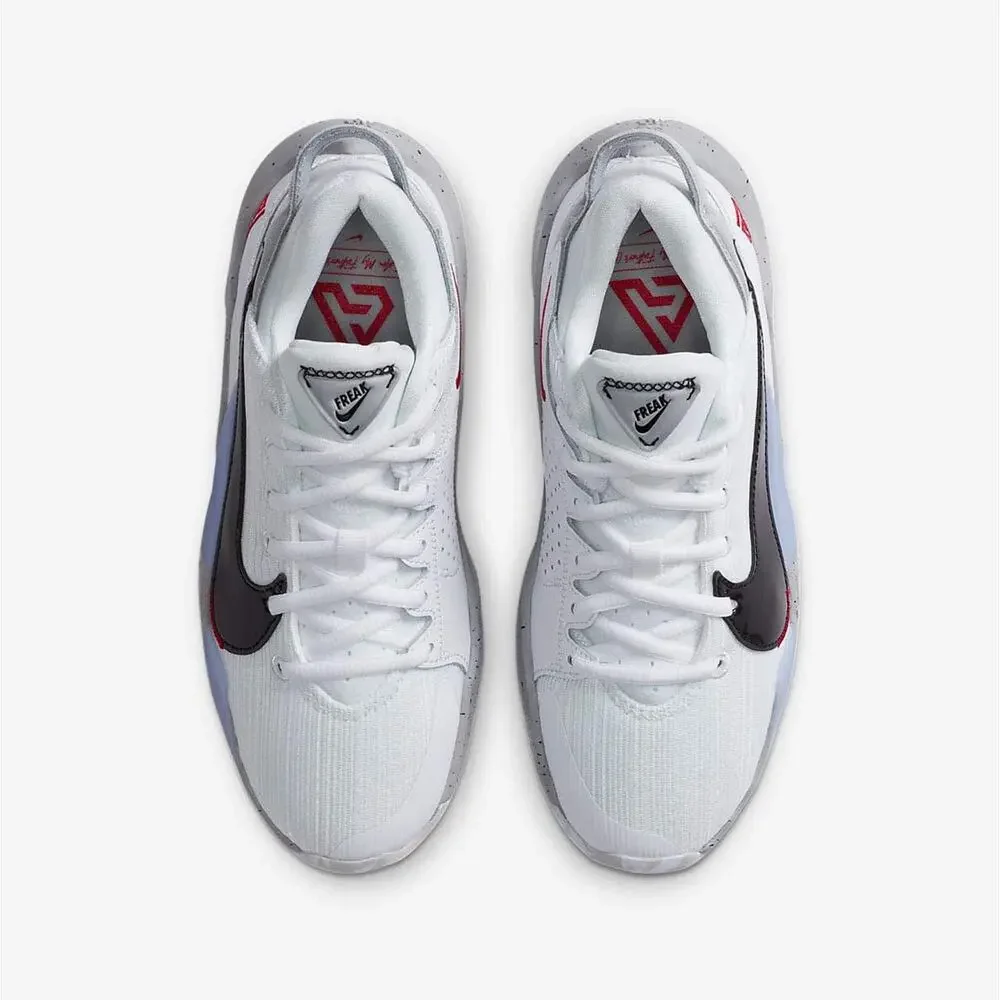 NIKE KID'S ZOOM FREAK 2 GS SHOES, WHITE/BLACK/GYM RED/CEMENT GREY, 3.5 BIG KID